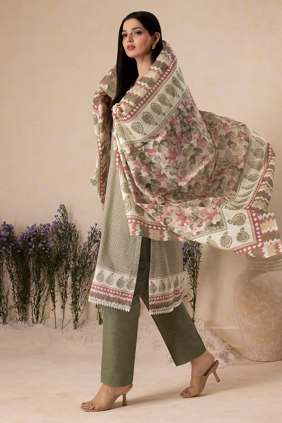 Zellbury Winter Vol-05 Unstitched Printed Karandi 3Pc Suit WUW25X30149