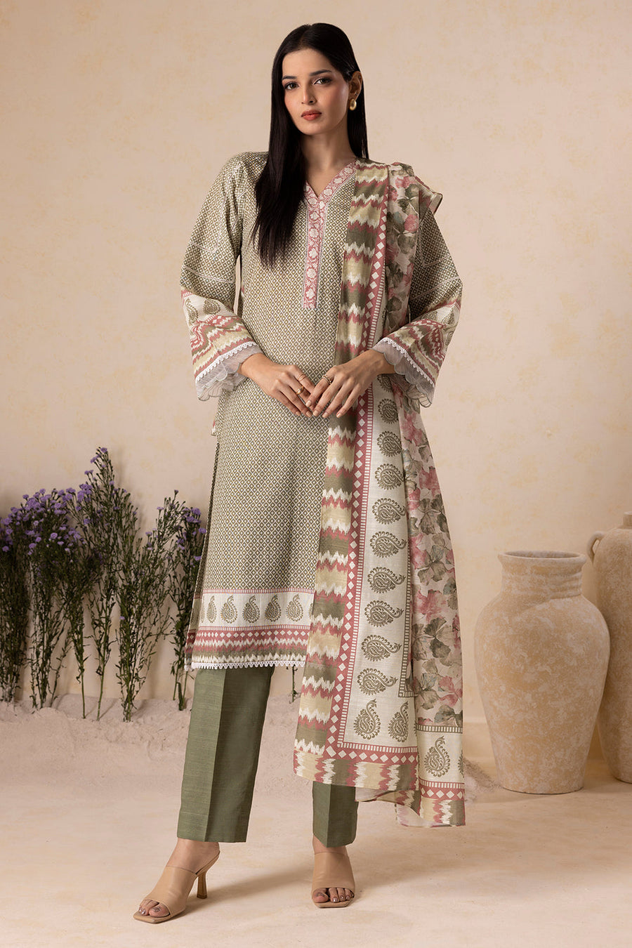 Zellbury Winter Vol-05 Unstitched Printed Karandi 3Pc Suit WUW25X30149