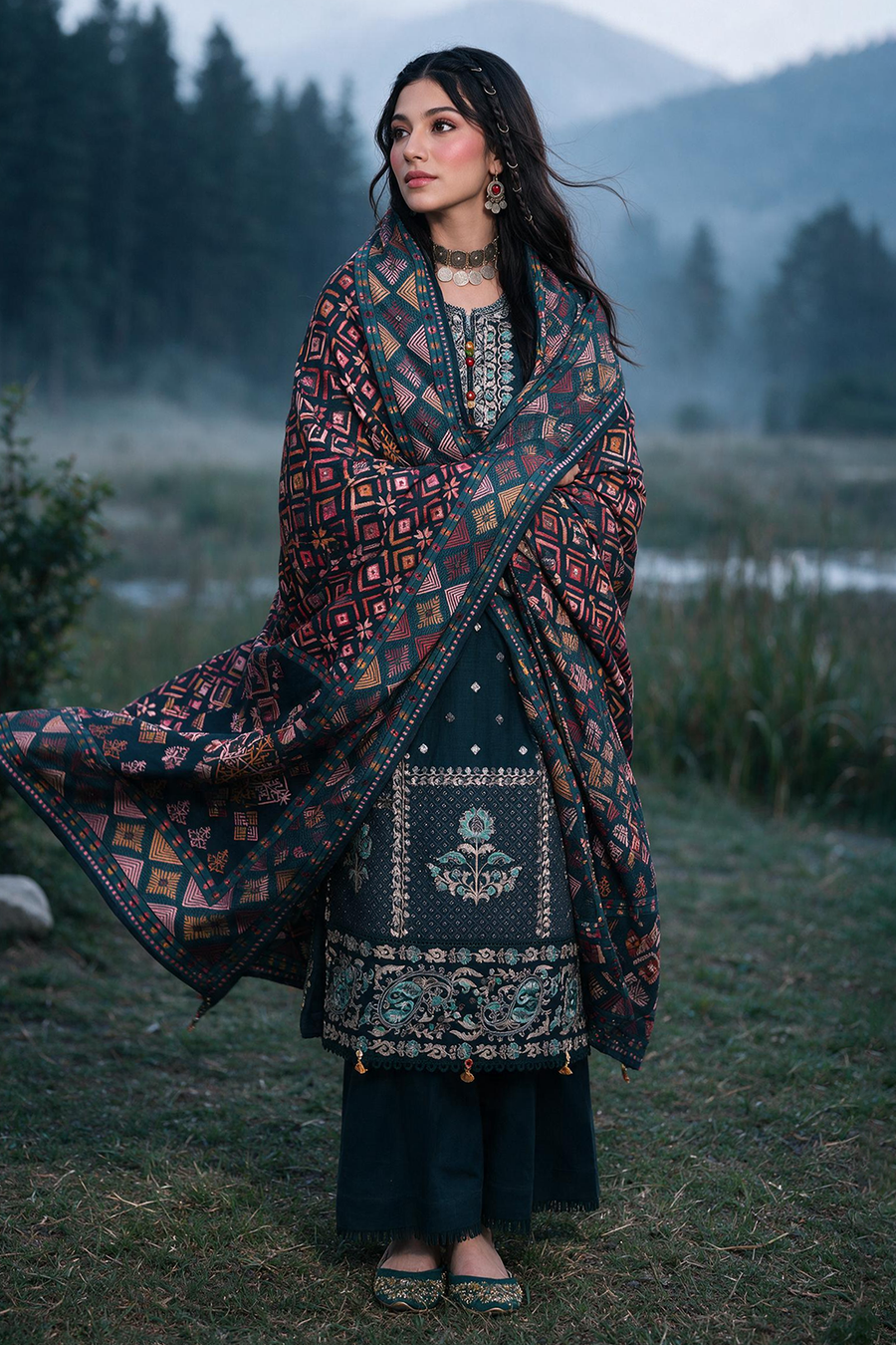 Zellbury Embroidered Khaddar Unstitched 3Pc Suit WUWQ1E30335