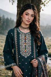Zellbury Embroidered Khaddar Unstitched 3Pc Suit WUWQ1E30335