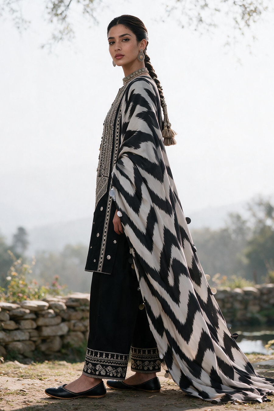 Zellbury Embroidered Khaddar Unstitched 3Pc Suit WUWQ1E30336