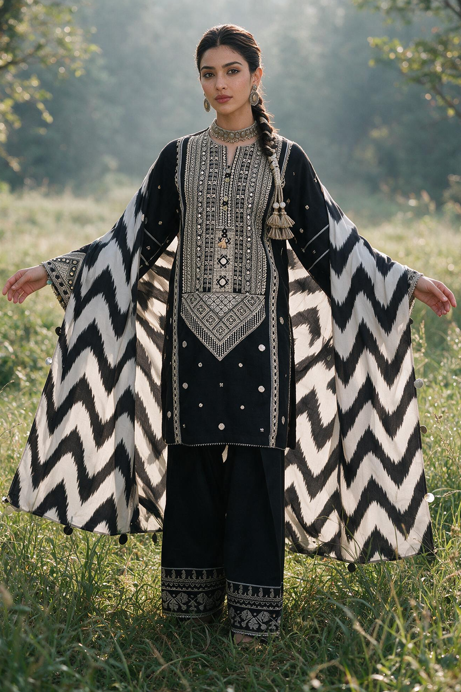 Zellbury Embroidered Khaddar Unstitched 3Pc Suit WUWQ1E30336