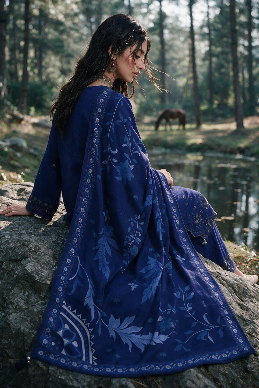 Zellbury Embroidered Khaddar Unstitched 3Pc Suit WUWQ1E30337
