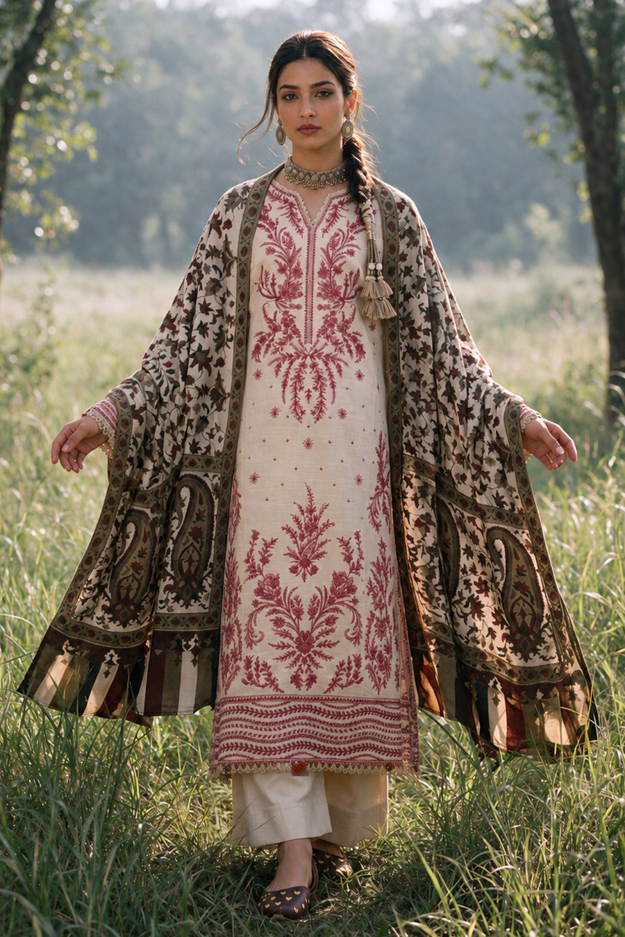 Zellbury Embroidered Khaddar Unstitched 3Pc Suit WUWQ1E30338