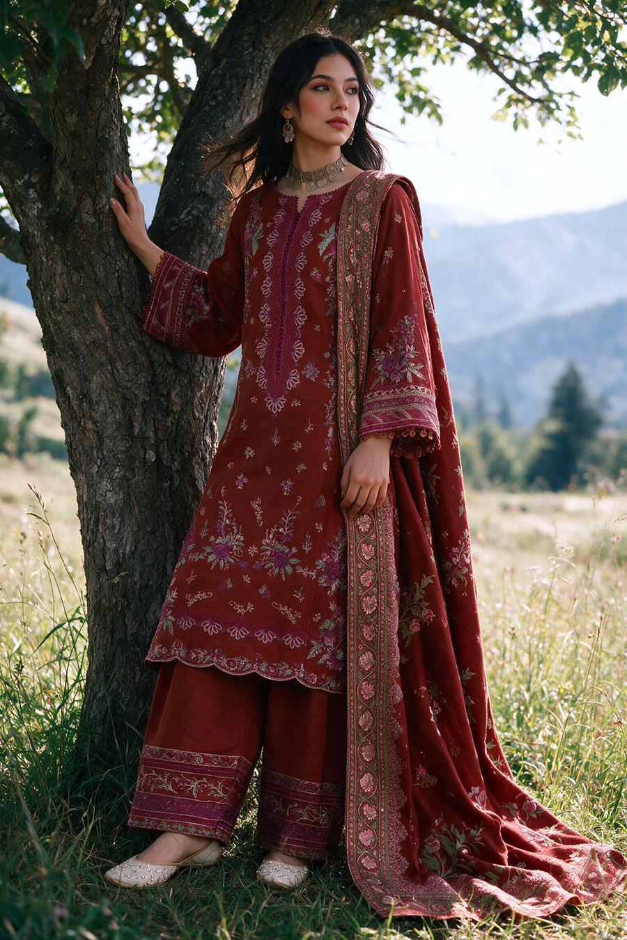 Zellbury Embroidered Khaddar Unstitched 3Pc Suit WUWQ1E30339