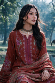 Zellbury Embroidered Khaddar Unstitched 3Pc Suit WUWQ1E30339