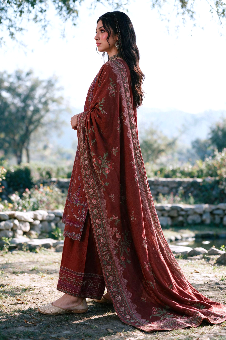 Zellbury Embroidered Khaddar Unstitched 3Pc Suit WUWQ1E30339