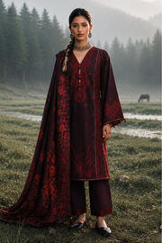 Zellbury Embroidered Khaddar Unstitched 3Pc Suit WUWQIE30340