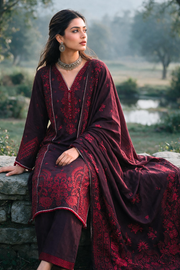 Zellbury Embroidered Khaddar Unstitched 3Pc Suit WUWQIE30340