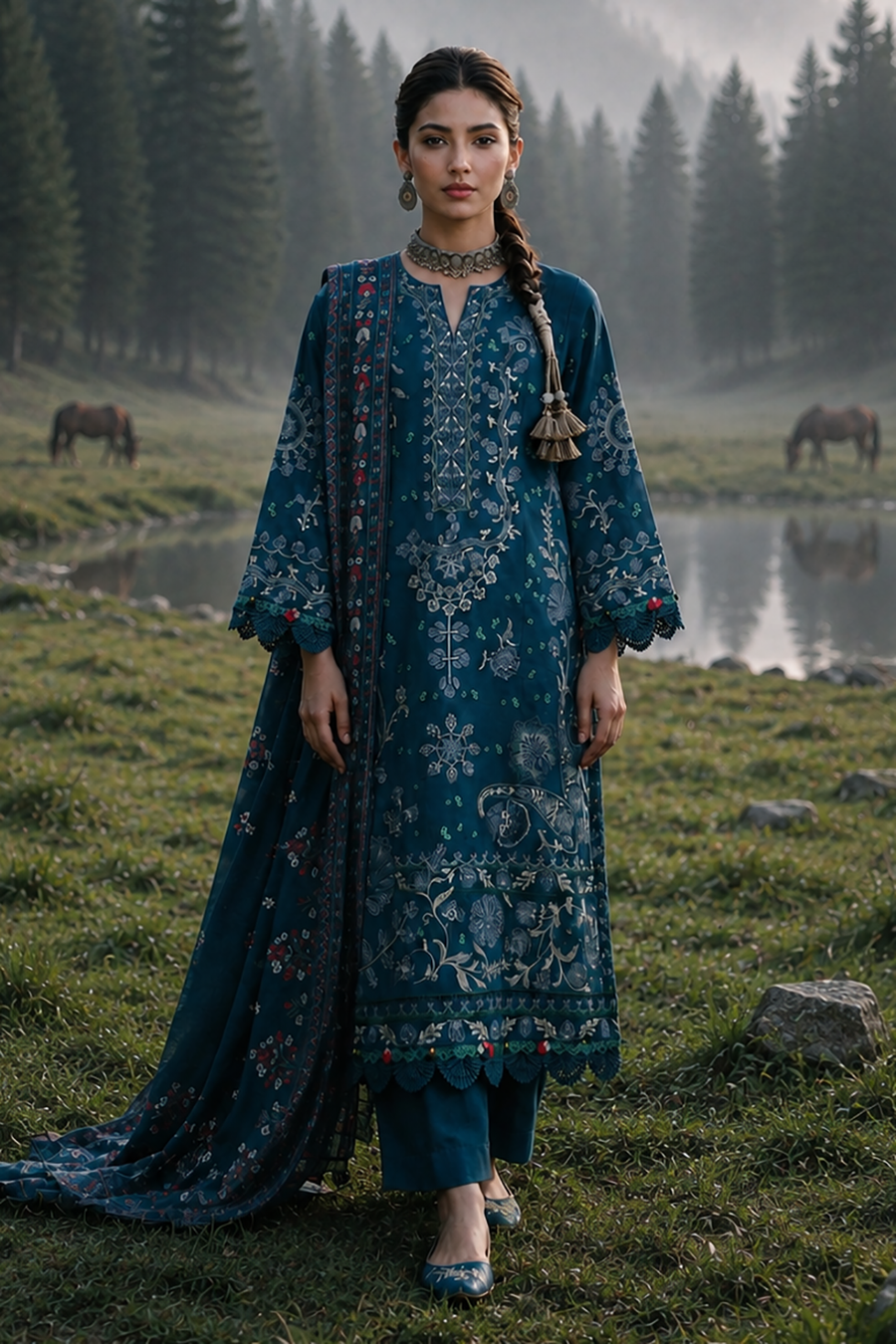 Zellbury Embroidered Khaddar Unstitched 3Pc Suit WUWQ1E30342