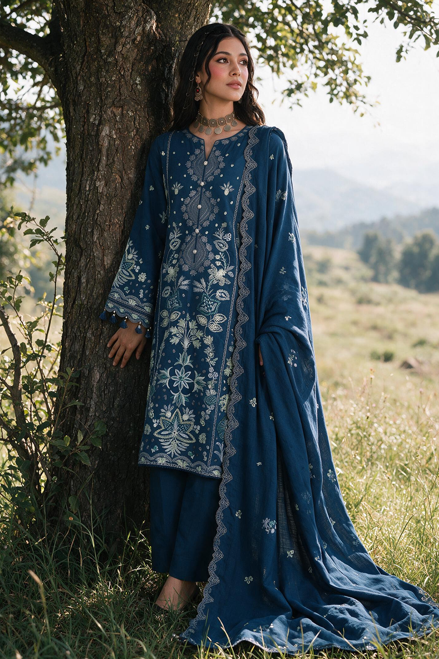 Zellbury Embroidered Khaddar Unstitched 3Pc Suit WUWQ1E30345