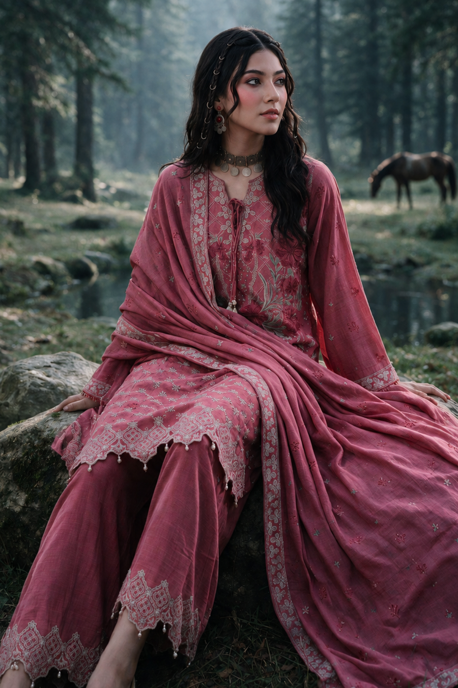 Zellbury Embroidered Khaddar Unstitched 3Pc Suit WUWQ1E30346
