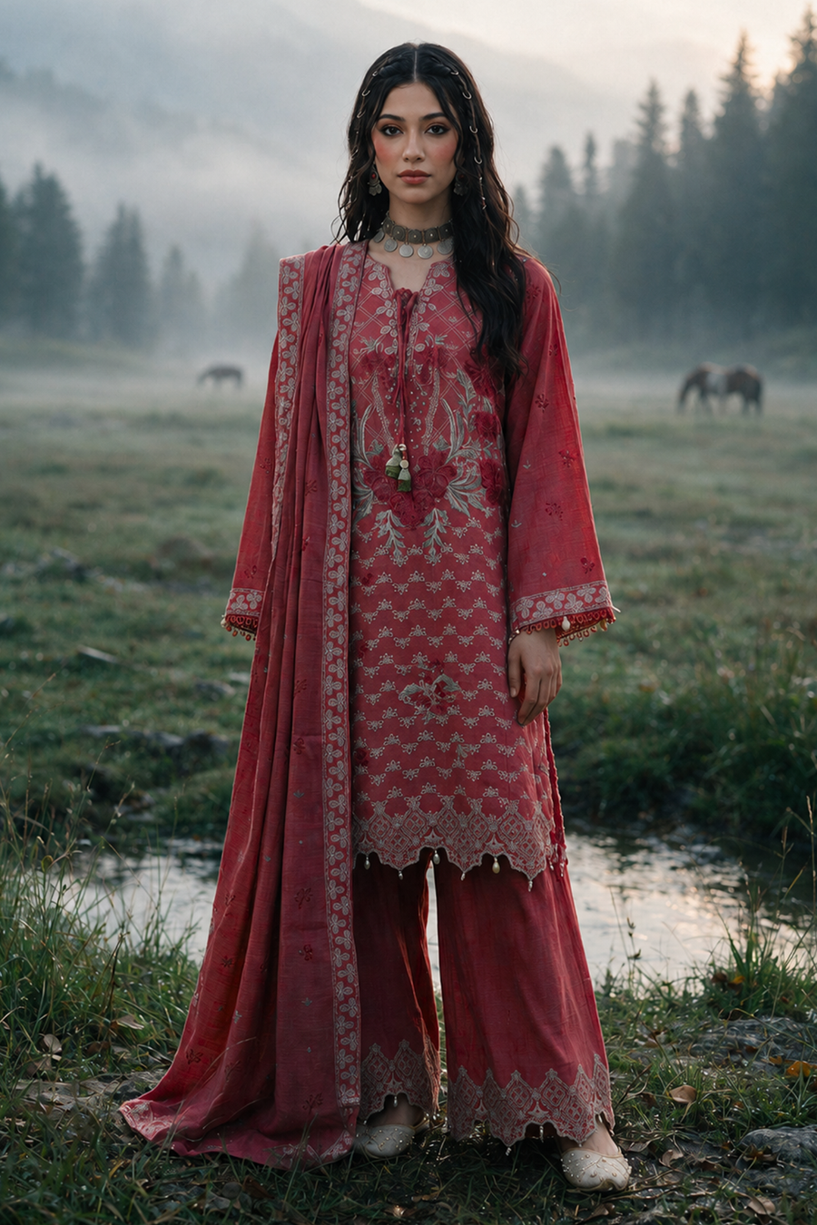 Zellbury Embroidered Khaddar Unstitched 3Pc Suit WUWQ1E30346