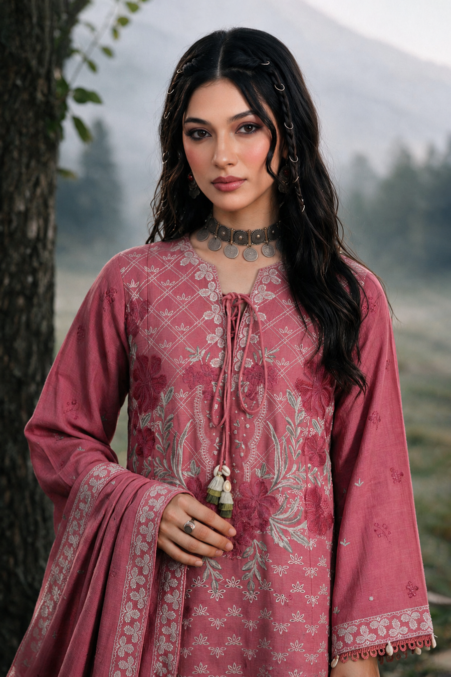 Zellbury Embroidered Khaddar Unstitched 3Pc Suit WUWQ1E30346