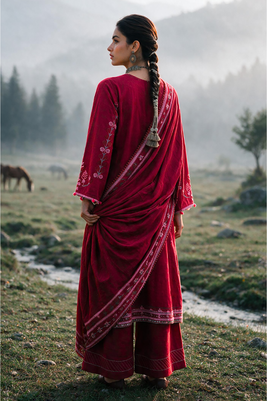 Zellbury Embroidered Khaddar Unstitched 3Pc Suit WUWQ1E30347