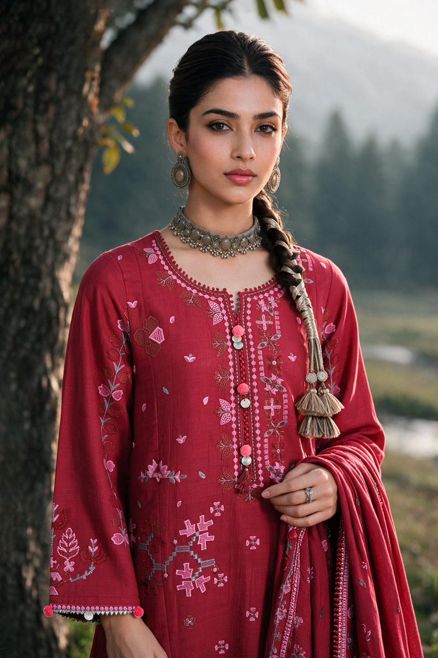 Zellbury Embroidered Khaddar Unstitched 3Pc Suit WUWQ1E30347