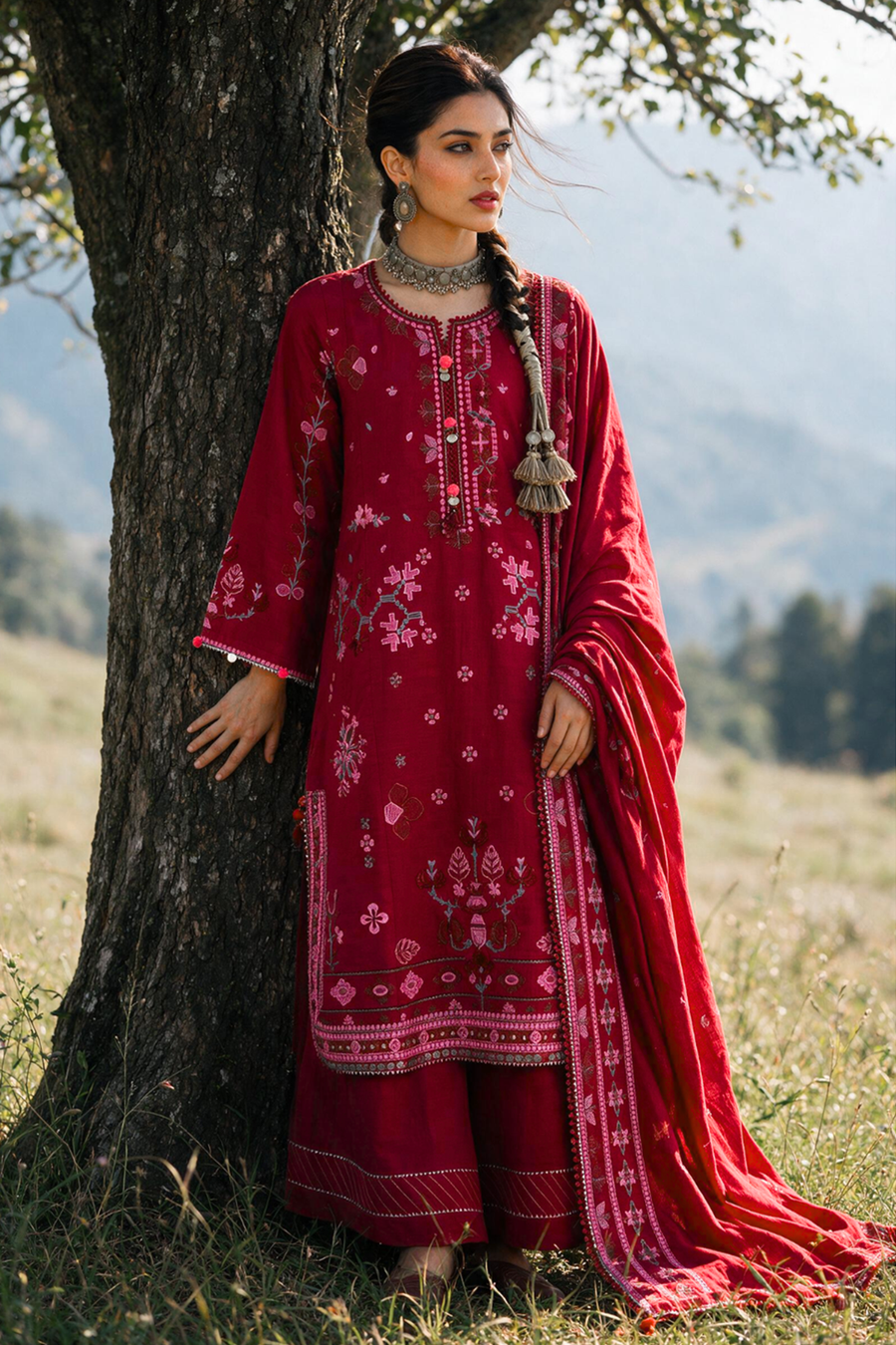Zellbury Embroidered Khaddar Unstitched 3Pc Suit WUWQ1E30347