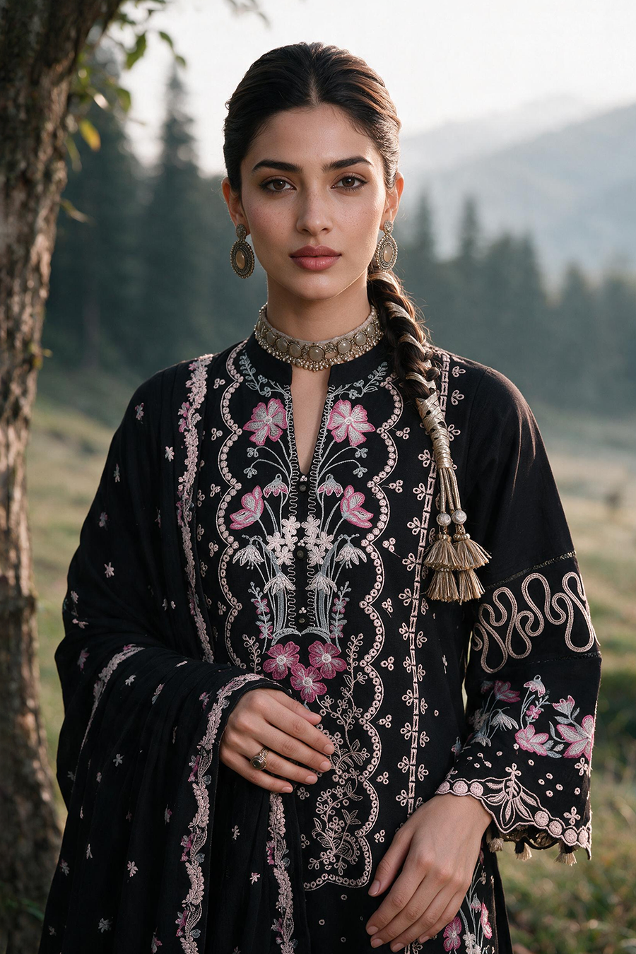 Zellbury Embroidered Khaddar Unstitched 3Pc Suit WUWQ1E30348