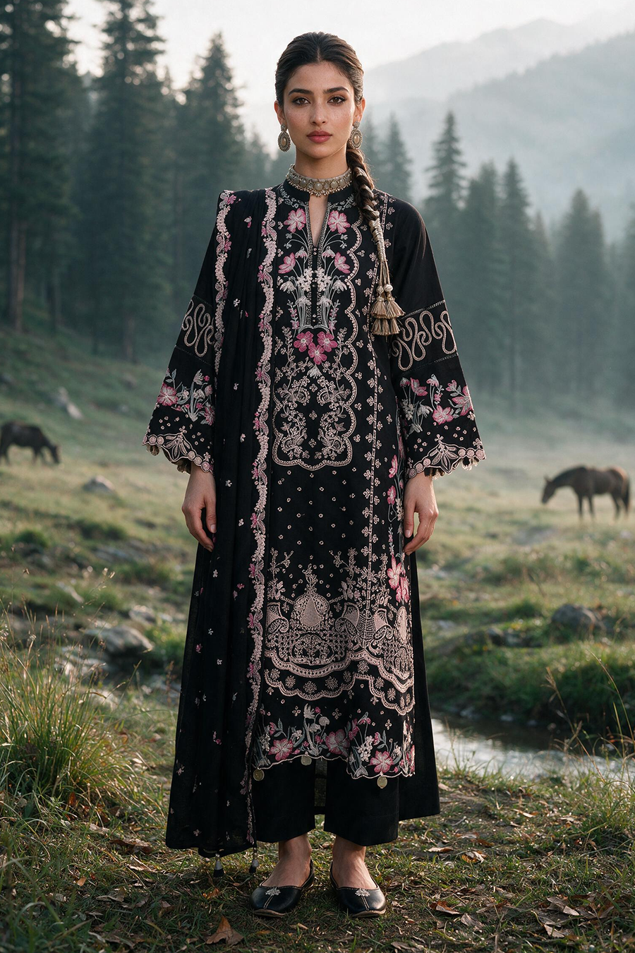 Zellbury Embroidered Khaddar Unstitched 3Pc Suit WUWQ1E30348