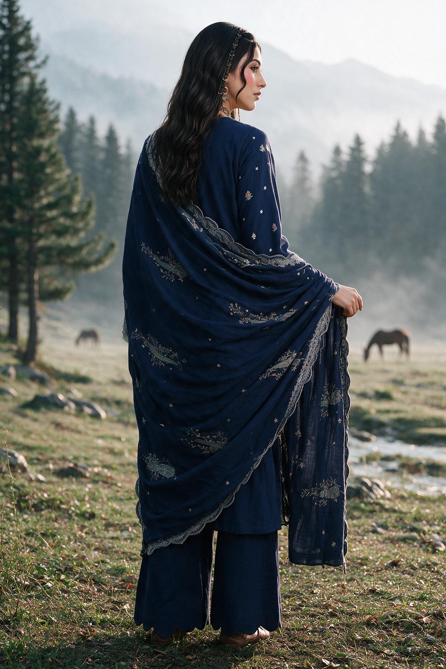 Zellbury Embroidered Khaddar Unstitched 3Pc Suit WUWQ1E30350