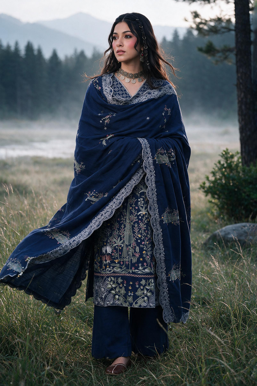 Zellbury Embroidered Khaddar Unstitched 3Pc Suit WUWQ1E30350