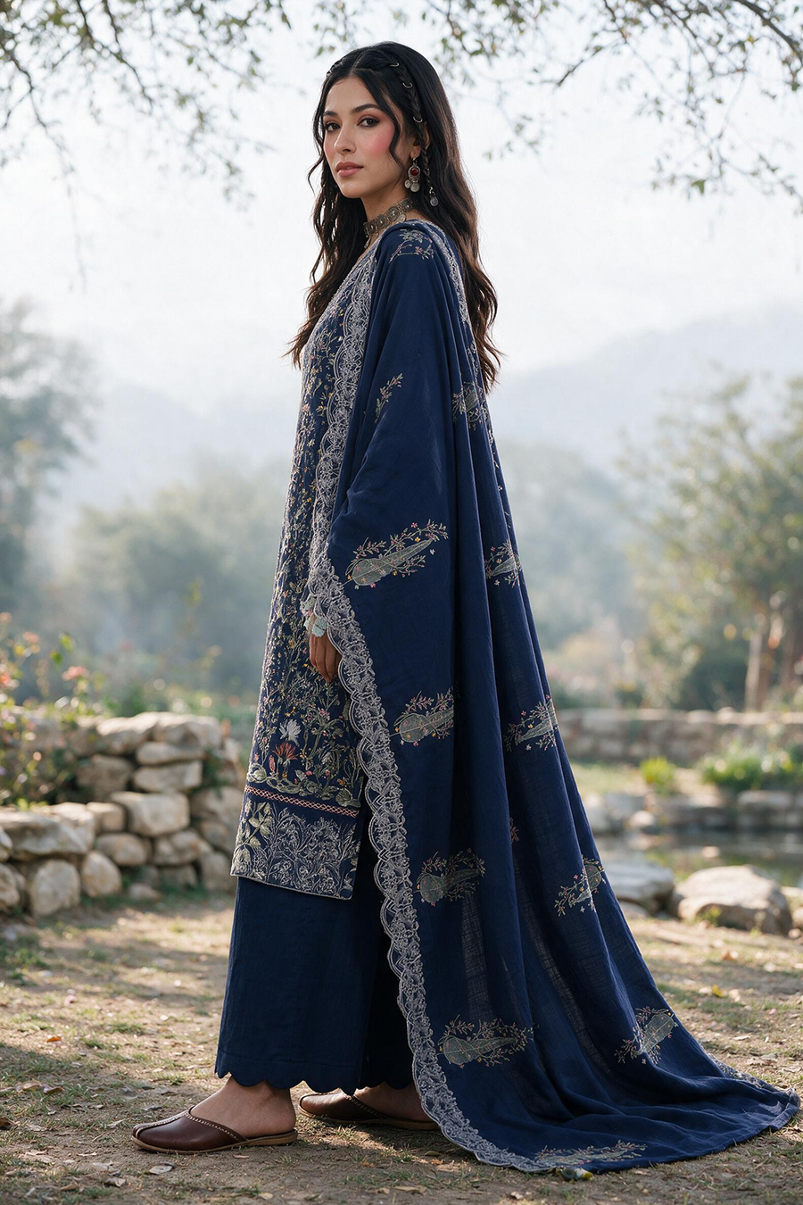 Zellbury Embroidered Khaddar Unstitched 3Pc Suit WUWQ1E30350