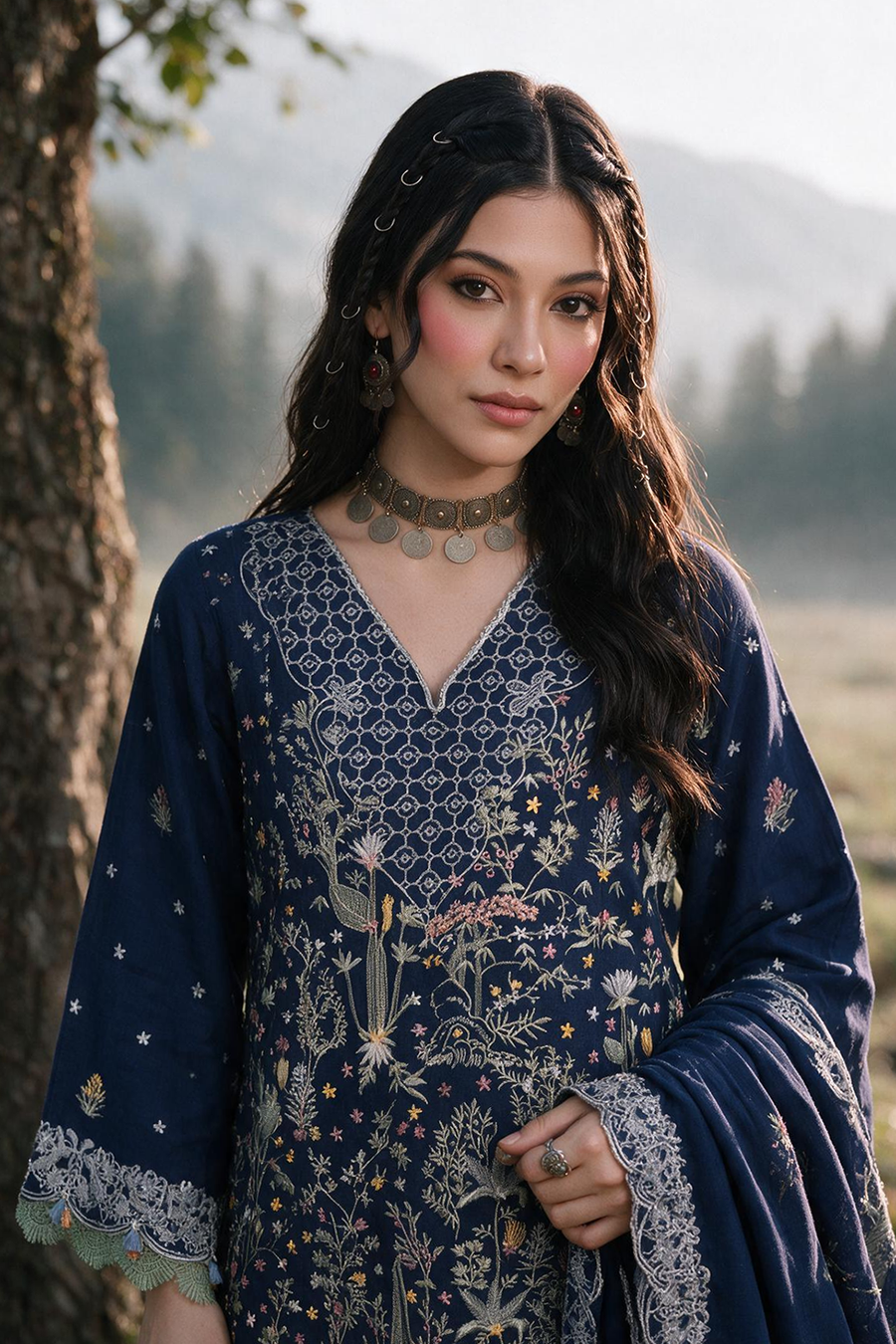 Zellbury Embroidered Khaddar Unstitched 3Pc Suit WUWQ1E30350