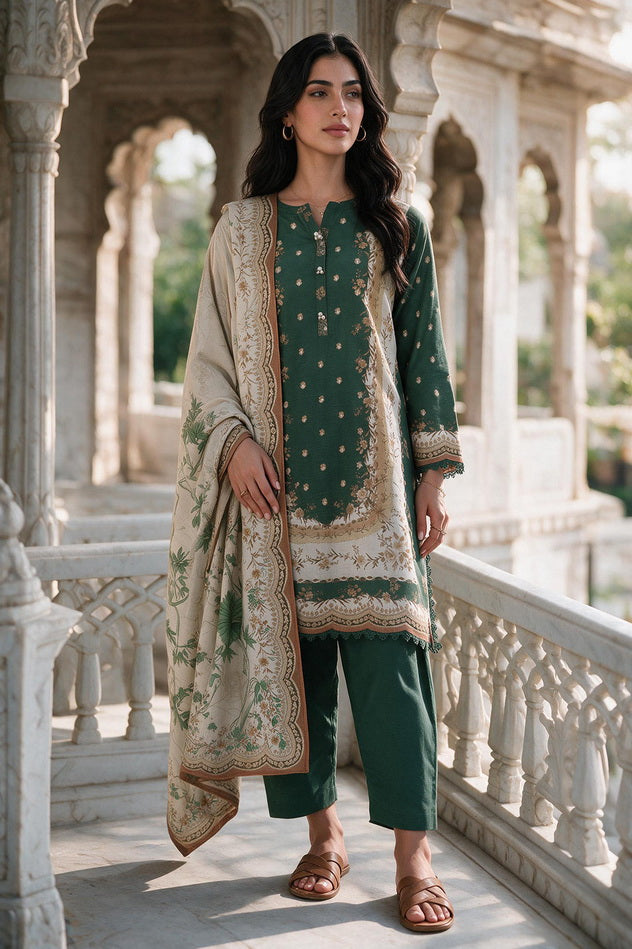 Zellbury Printed Khaddar Unstitched 3Pc Suit WUWQ1X30112