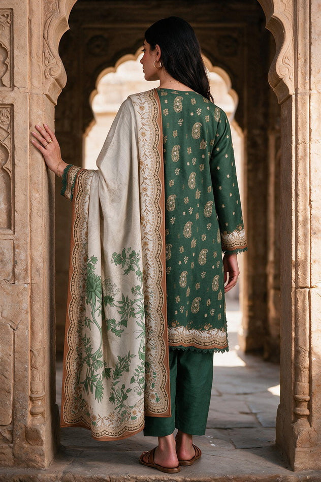Zellbury Printed Khaddar Unstitched 3Pc Suit WUWQ1X30112