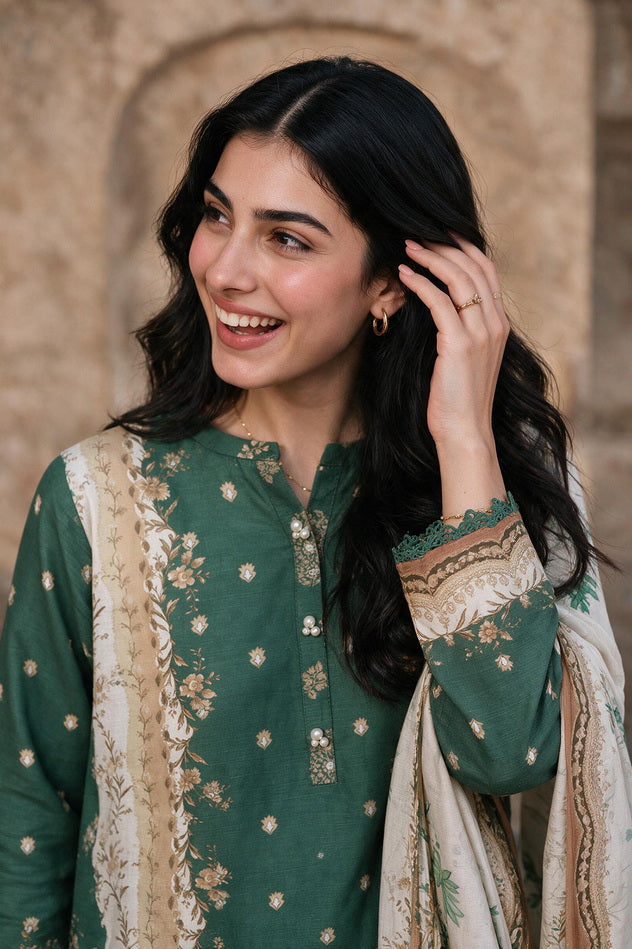 Zellbury Printed Khaddar Unstitched 3Pc Suit WUWQ1X30112