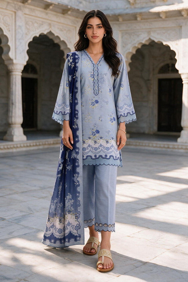 Zellbury Printed Khaddar Unstitched 3Pc Suit WUWQ1X30114