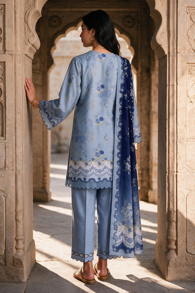 Zellbury Printed Khaddar Unstitched 3Pc Suit WUWQ1X30114
