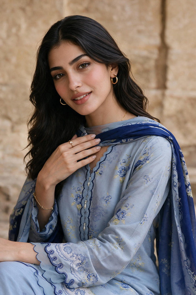 Zellbury Printed Khaddar Unstitched 3Pc Suit WUWQ1X30114