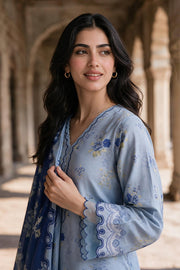 Zellbury Printed Khaddar Unstitched 3Pc Suit WUWQ1X30114