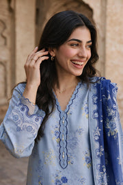 Zellbury Printed Khaddar Unstitched 3Pc Suit WUWQ1X30114