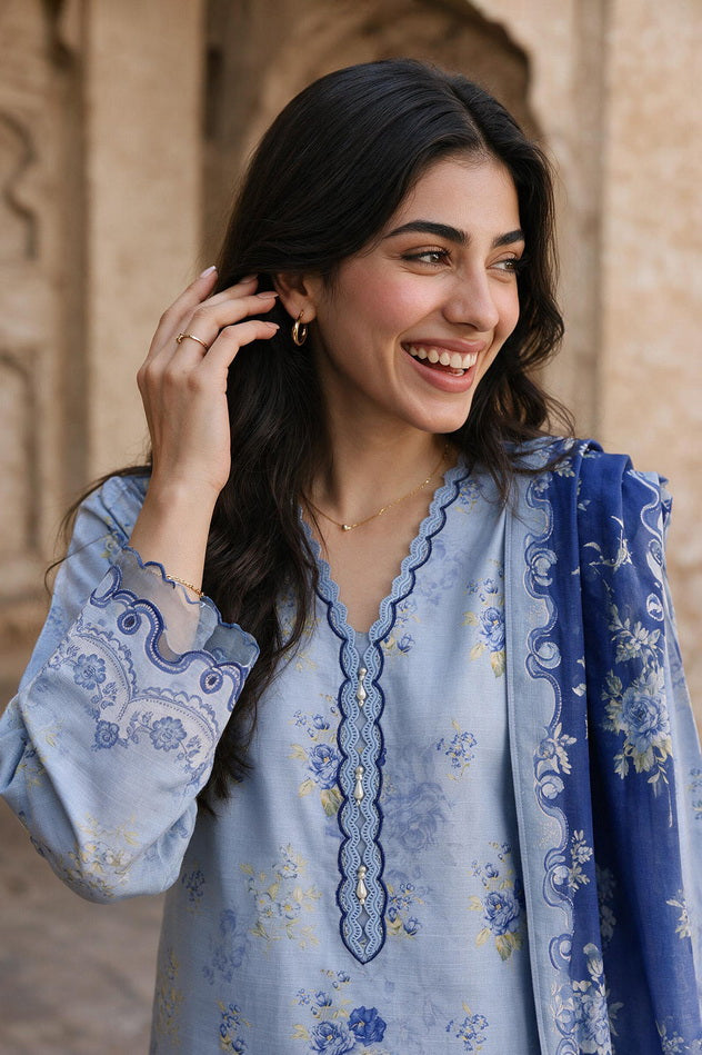 Zellbury Printed Khaddar Unstitched 3Pc Suit WUWQ1X30114
