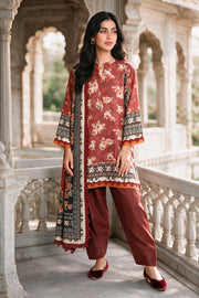 Zellbury Printed Khaddar Unstitched 3Pc Suit WUWQ1X30115
