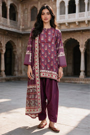 Zellbury Printed Khaddar Unstitched 3Pc Suit WUWQ1X30117