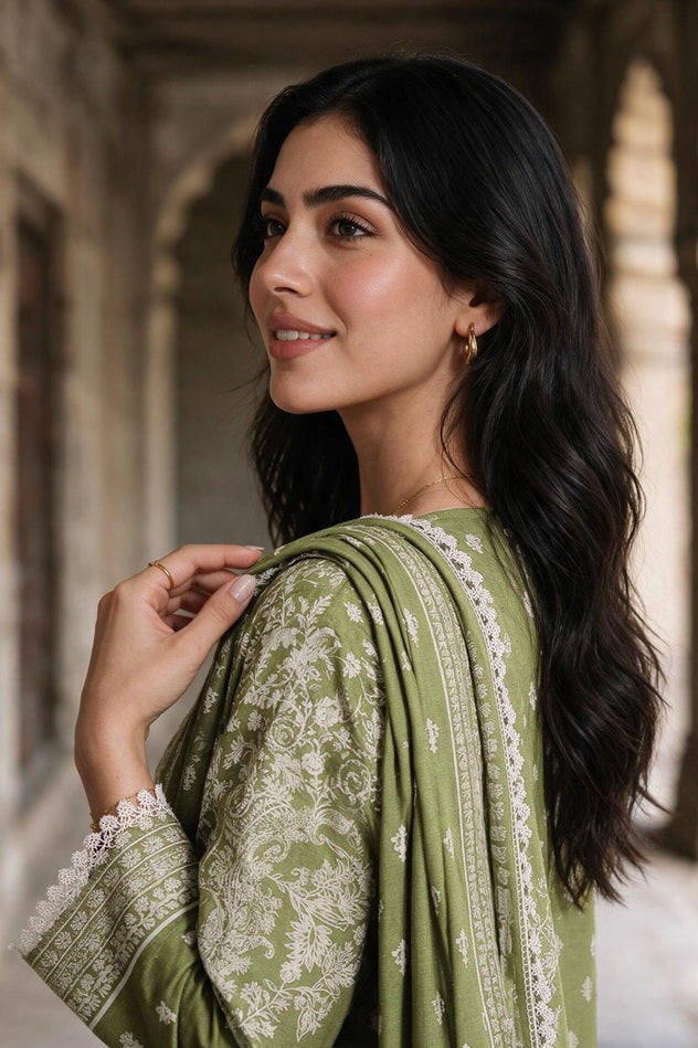 Zellbury Printed Khaddar Unstitched 3Pc Suit WUWQ1X30121