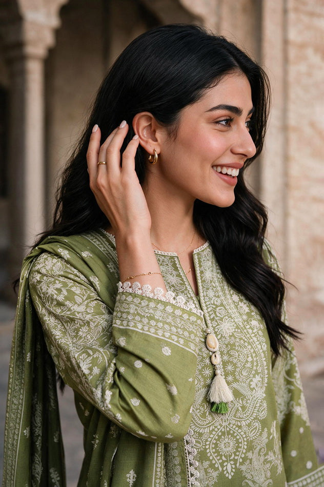 Zellbury Printed Khaddar Unstitched 3Pc Suit WUWQ1X30121