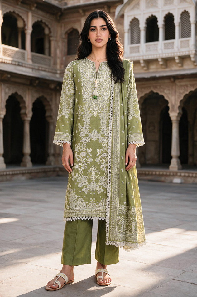 Zellbury Printed Khaddar Unstitched 3Pc Suit WUWQ1X30121