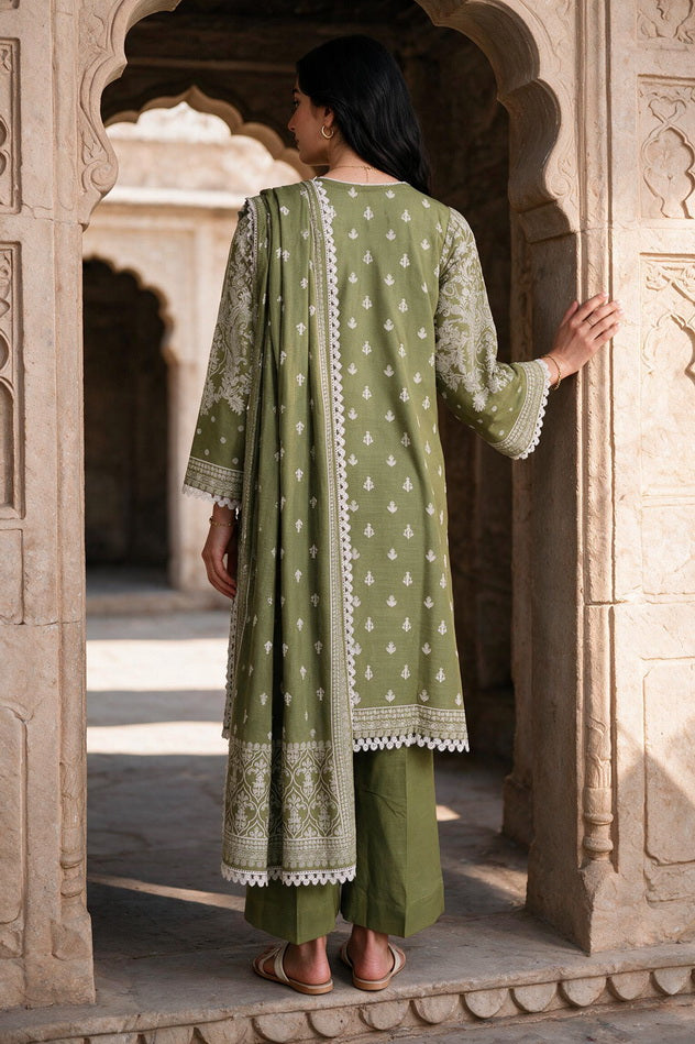 Zellbury Printed Khaddar Unstitched 3Pc Suit WUWQ1X30121