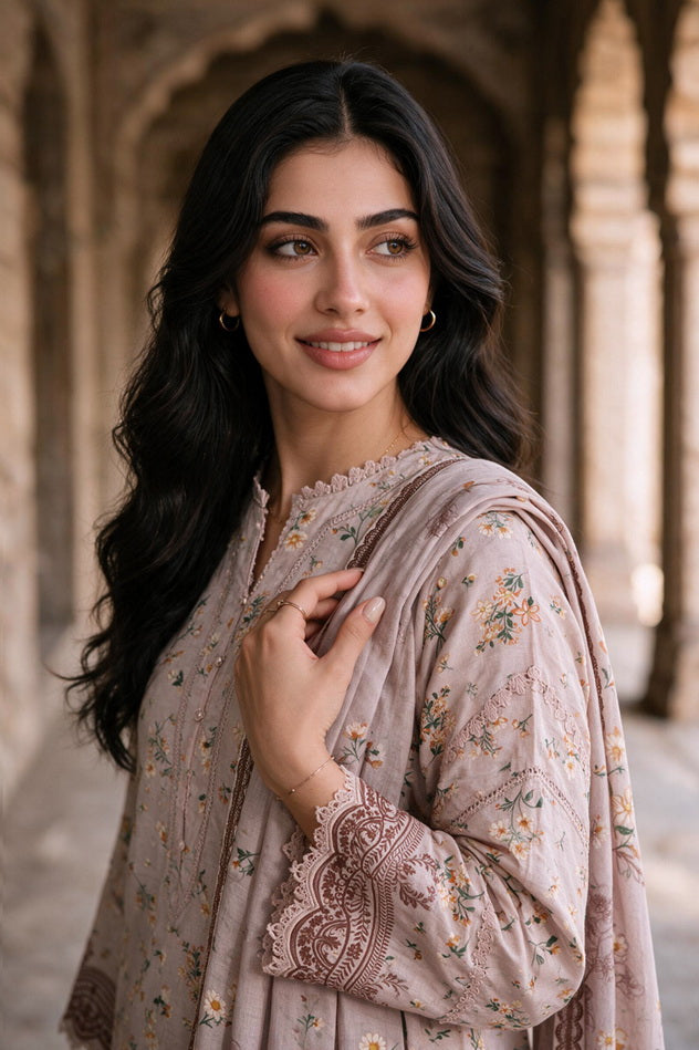 Zellbury Printed Khaddar Unstitched 3Pc Suit WUWQ1X30125