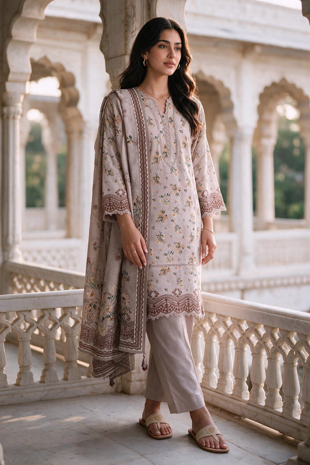 Zellbury Printed Khaddar Unstitched 3Pc Suit WUWQ1X30125