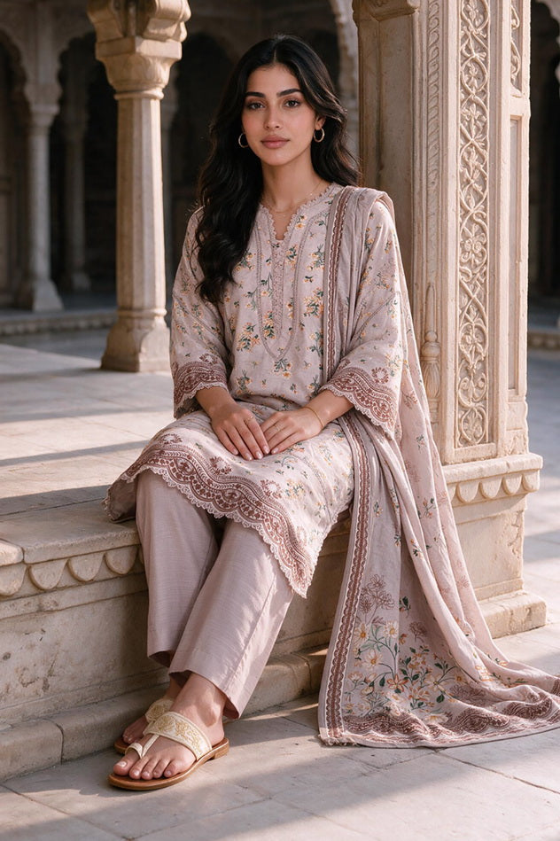 Zellbury Printed Khaddar Unstitched 3Pc Suit WUWQ1X30125