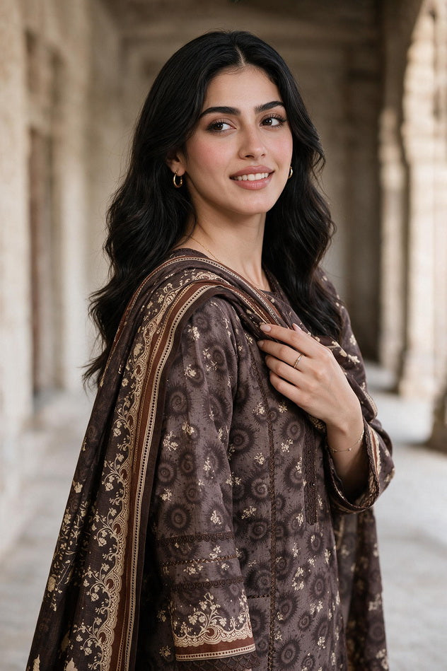 Zellbury Printed Khaddar Unstitched 3Pc Suit WUWQ1X30127