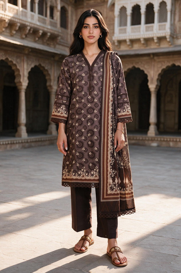Zellbury Printed Khaddar Unstitched 3Pc Suit WUWQ1X30127