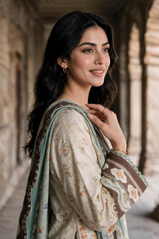 Zellbury Printed Khaddar Unstitched 3Pc Suit WUWQ1X30129
