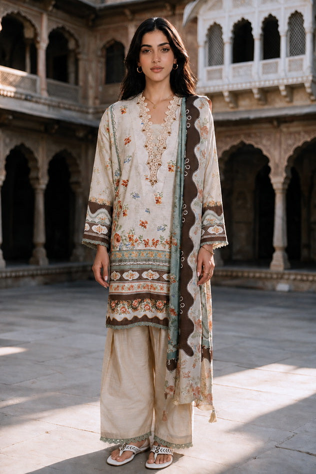 Zellbury Printed Khaddar Unstitched 3Pc Suit WUWQ1X30129