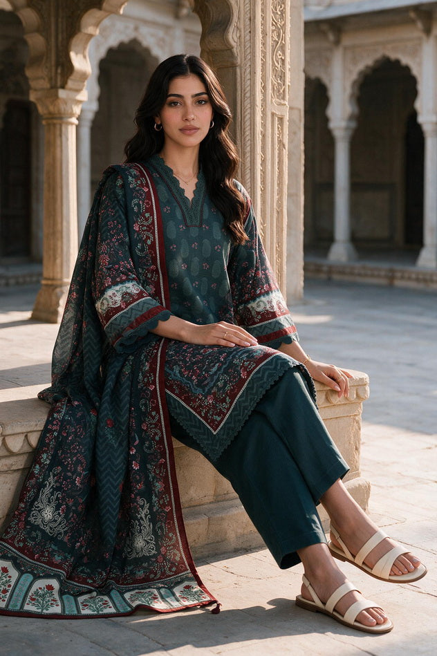 Zellbury Printed Khaddar Unstitched 3Pc Suit WUWQ1X30131